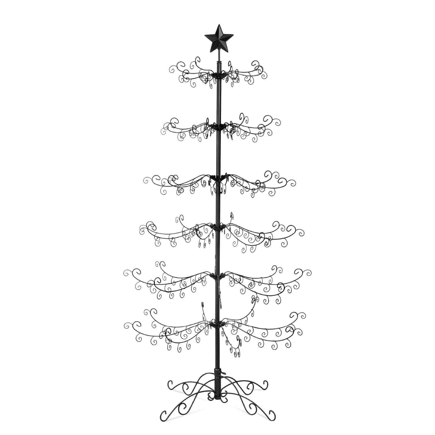 Best Choice Products 6ft Wrought Iron Ornament Display Christmas Tree w/ Easy Assembly
