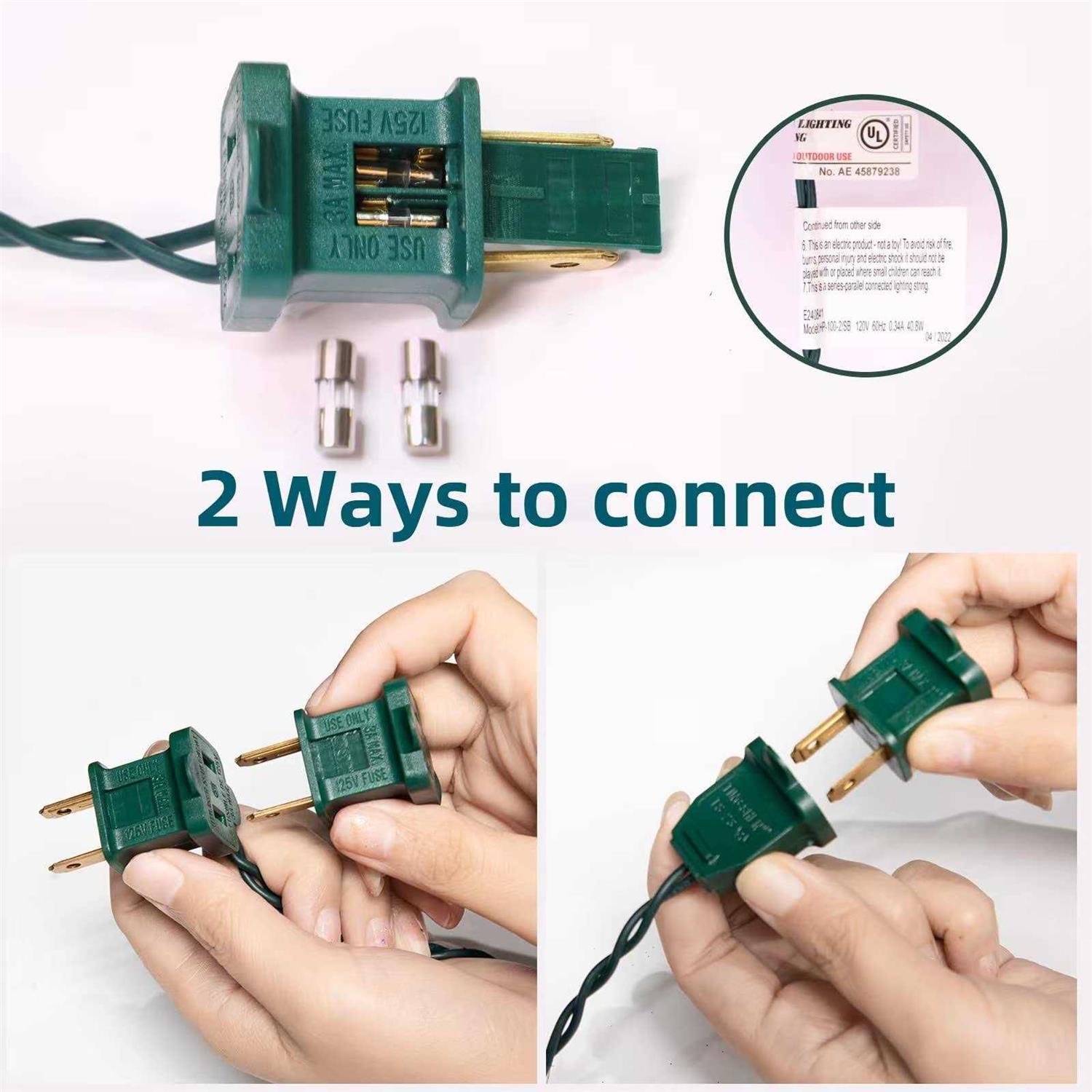 XMASLAND Ultra-Bright Connectable Christmas Light Set Incandescent Bulb Mini String Light for Indoor Outdoor Christmas Tree