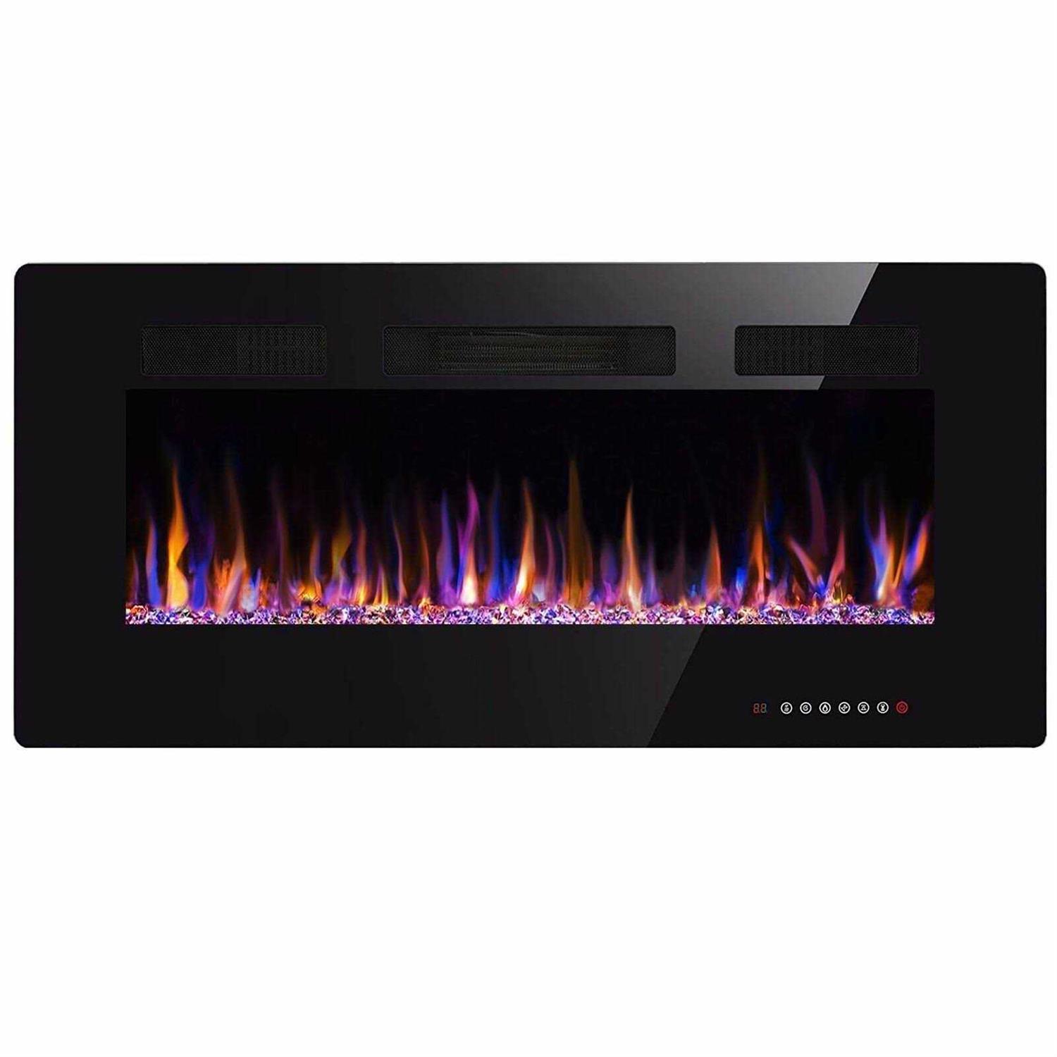 Xbeauty 50 Electric Fireplace in-Wall Recessed and Wall Mounted 1500w Fireplace Heater