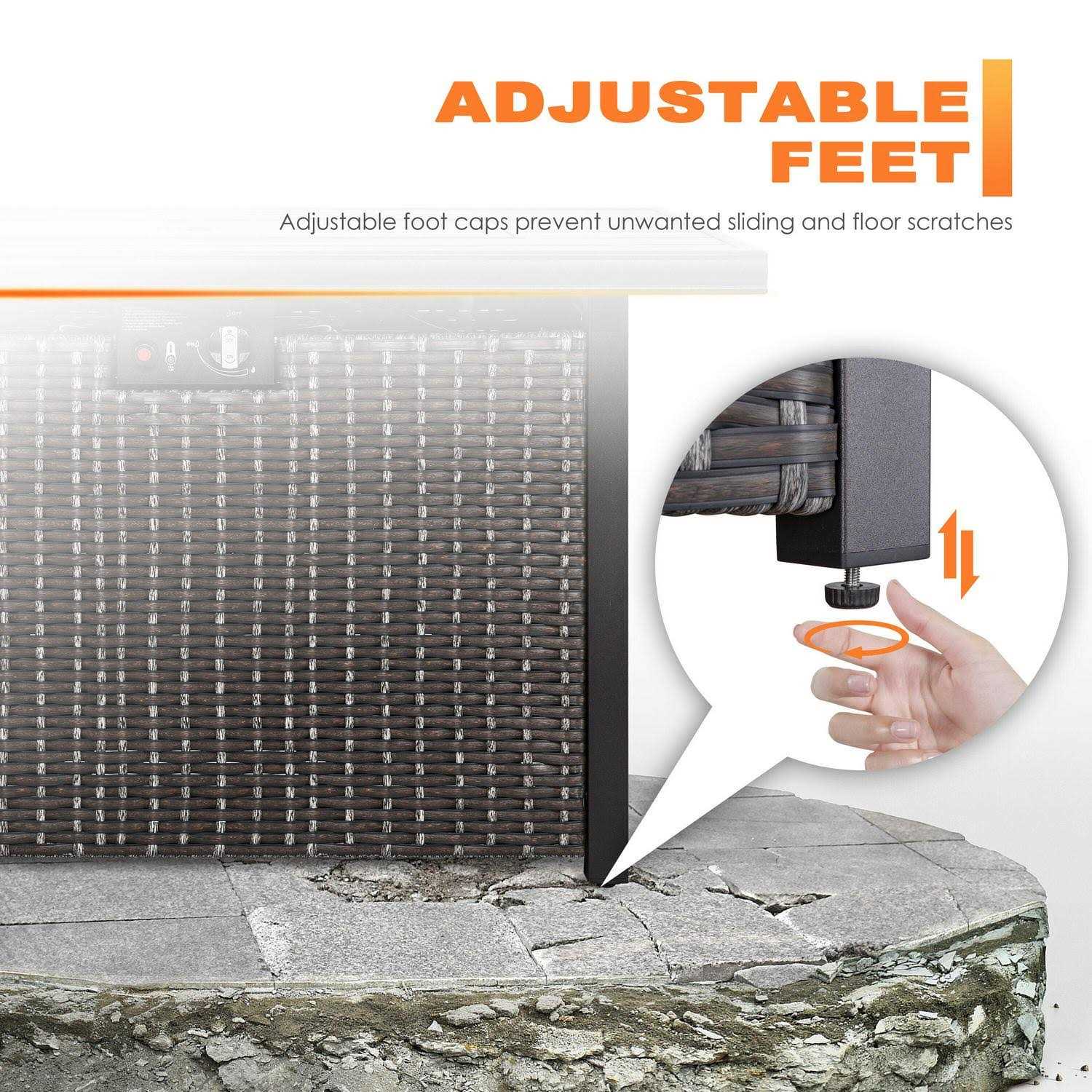 Nuu Garden 42-in W 50000-BTU Tabletop Aluminum Propane Gas Fire Pit Table Stainless Steel AF115C-G