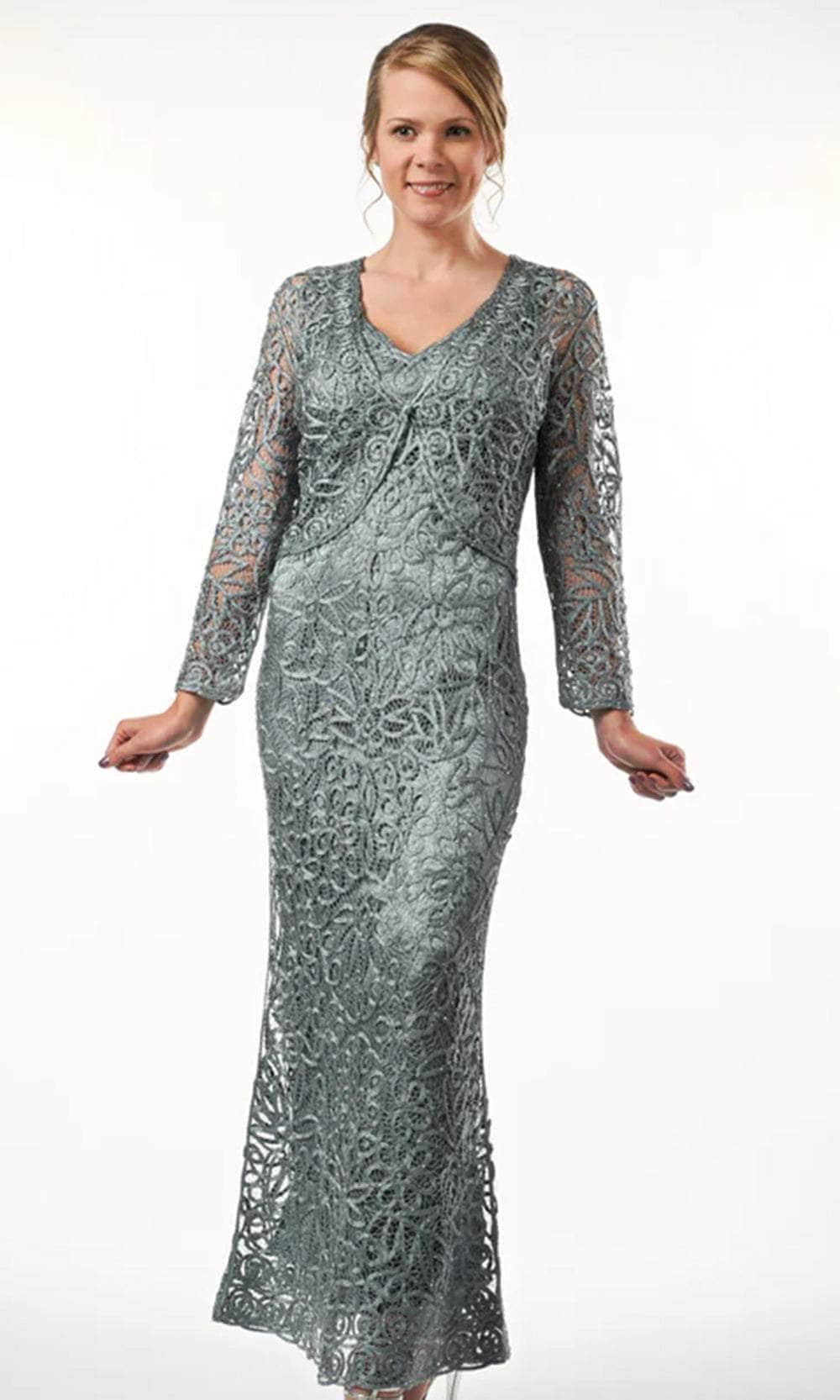 Lace V-Neck Mother Of The Bride Dress