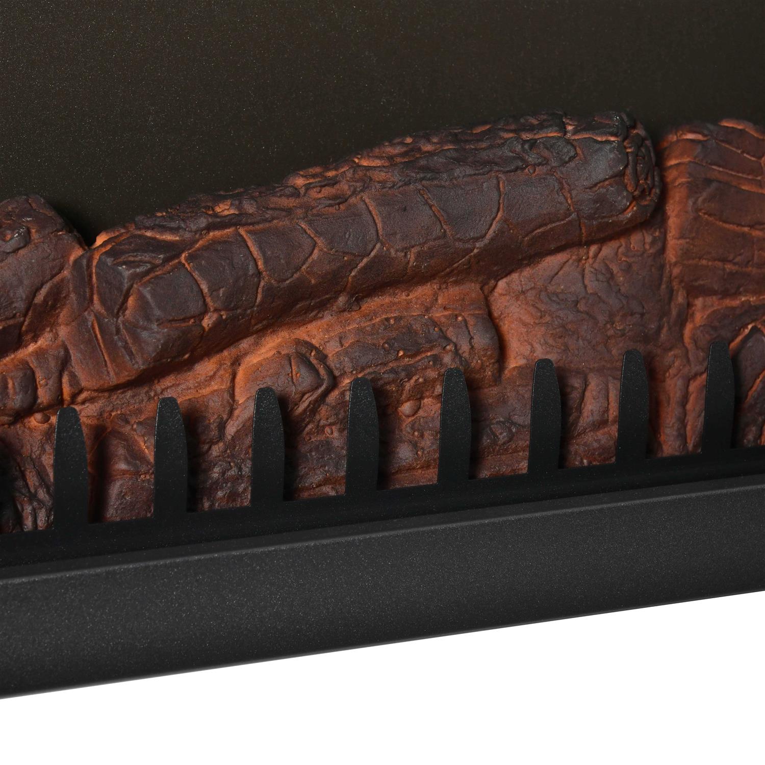 Homcom 24 Electric Fireplace Insert, Retro Recessed Fireplace Heater with Realistic Flame, Remote Control and Adjustable Brightness