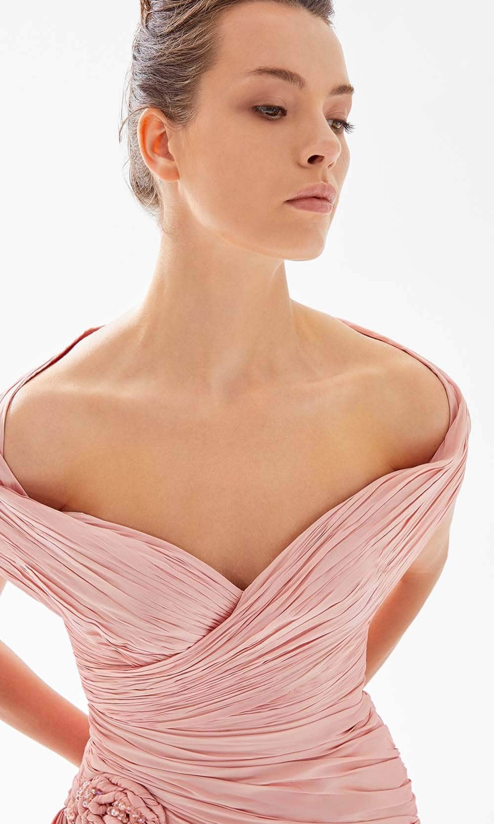 Ruched Off-Shoulder Mother of the Groom Dress