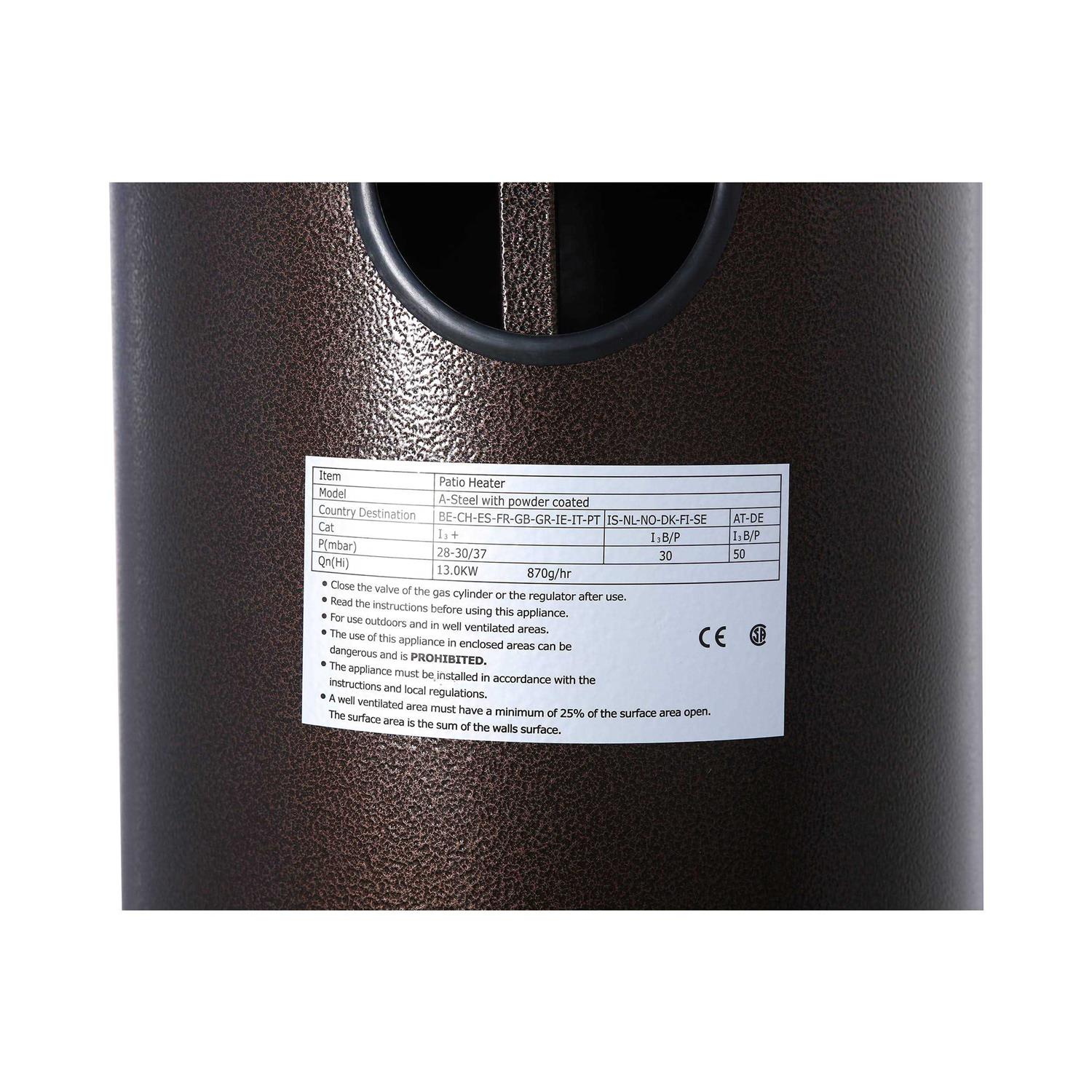 47,000 BTU Propane Patio Heater Azure Sky Finish PH01-S