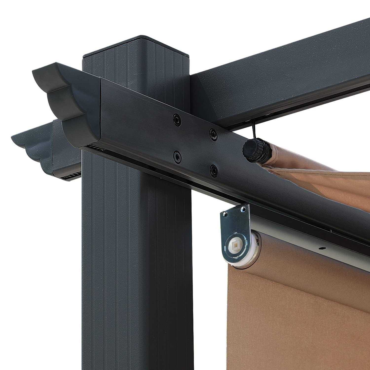 Aoodor Outdoor Pergola with Retractable Canopy