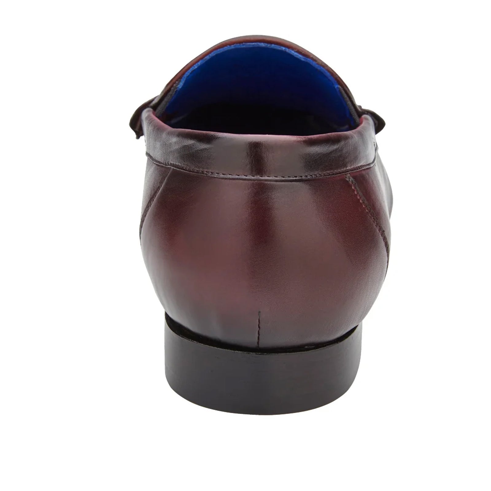 Men’s Belvedere Bruno Calfskin & Ostrich Leg Buckle Loafer in Burgundy