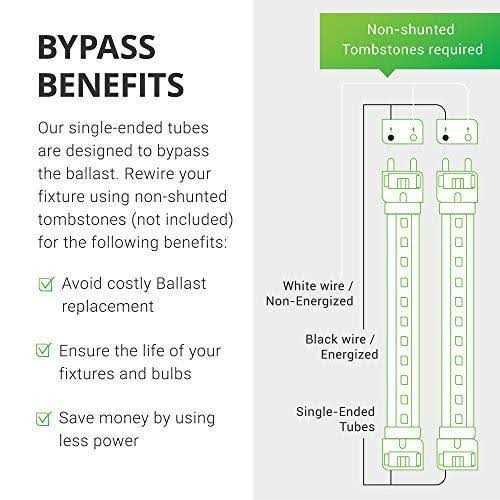 Sunco Lighting 24 Pack 4ft T8 LED Tube 15w=32w Fluorescent
