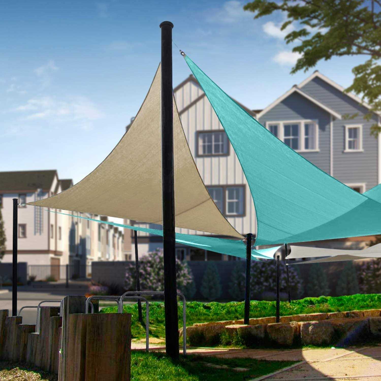 Tang Sunshades Depot Sun Shade Sail 180 Gsm Hdpe Equilateral Triangle Permeable Canopy