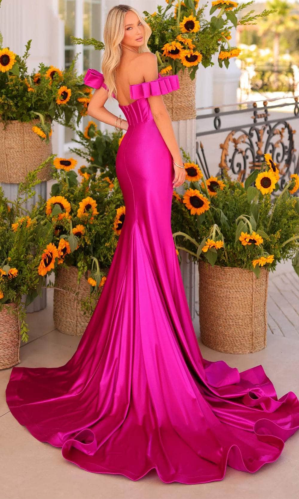 Wide Scoop Trumpet Prom Dress