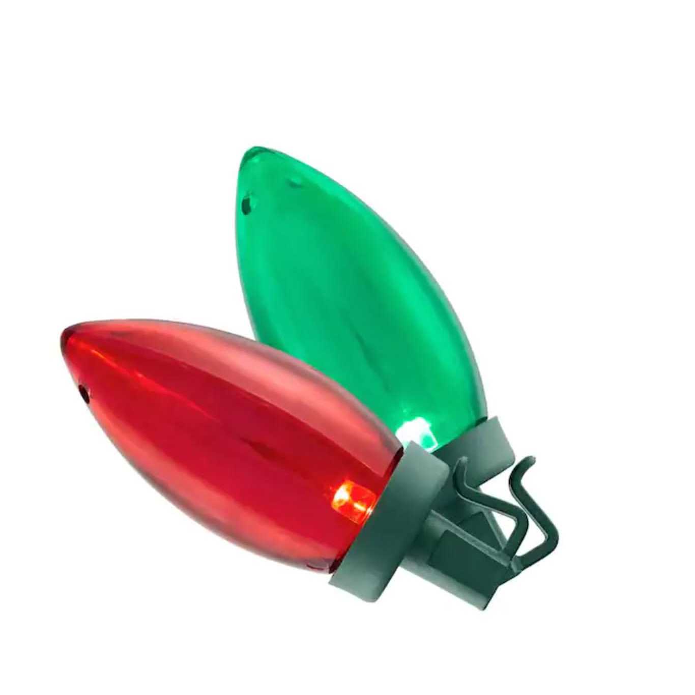 100L Red/Green Christmas C9 LED String Holiday Lights Home Accents