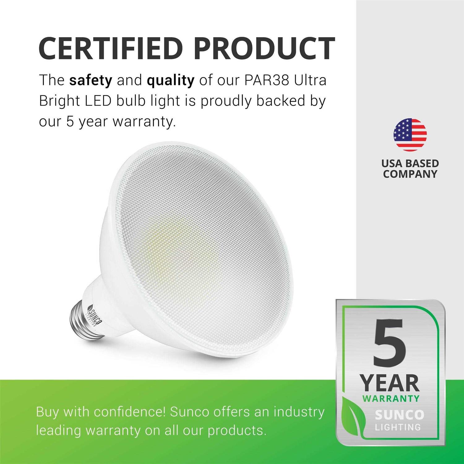 Sunco lighting outdoor LED flood light waterproof PAR38 LED Bulb