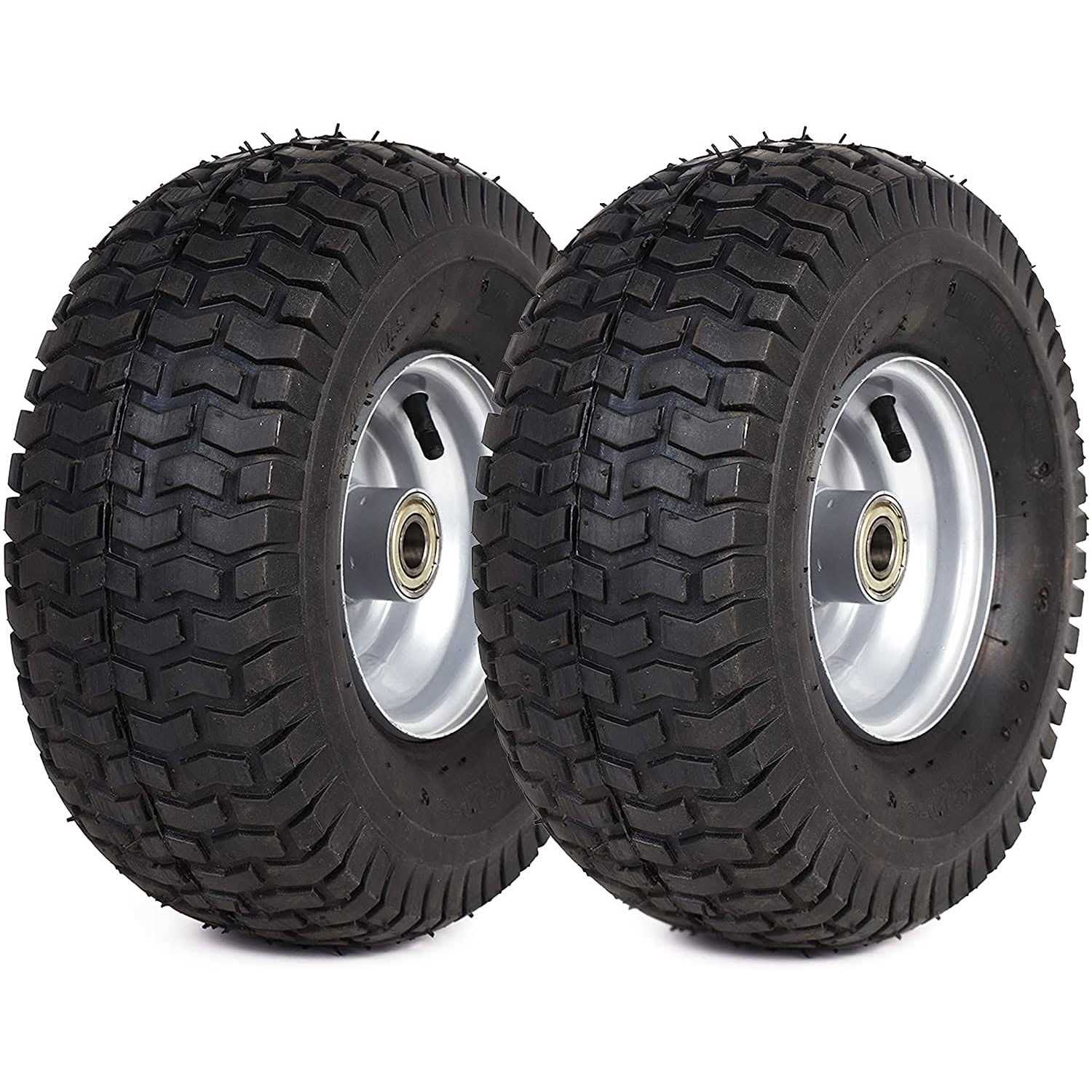 15 x 6.00-6 Tire and Wheel Set for Lawn Tractors with 3 Centered Hub and 3/4 Sintered iron bushings