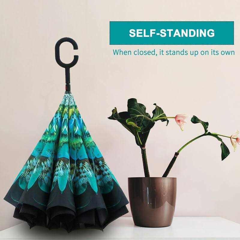 Mrtlloa Windproof Inverted Reverse Umbrella with Uv Protection