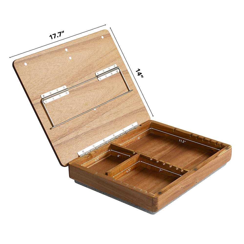 Rossie Home Acacia Wood Easel Lap Desk with Storage