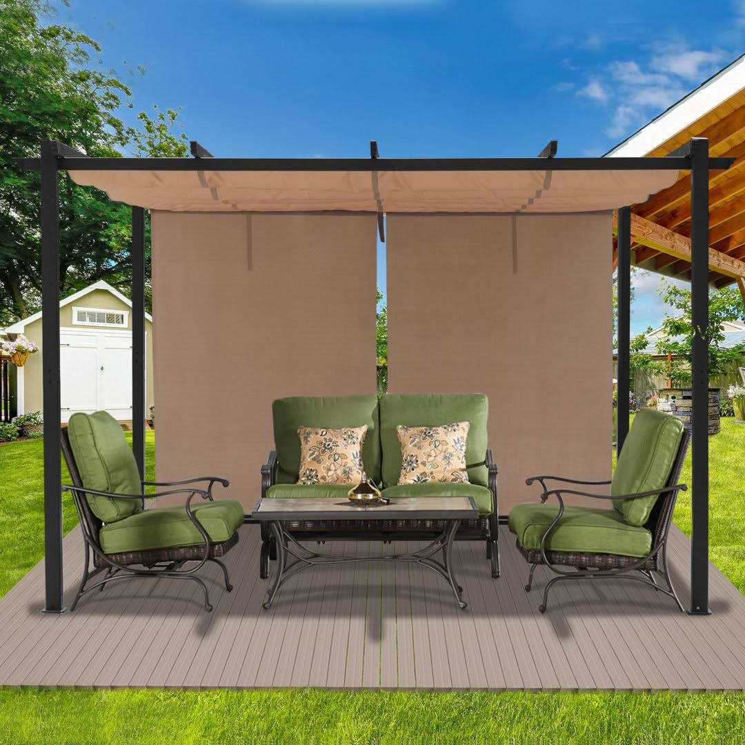Aoodor Outdoor Pergola with Retractable Canopy