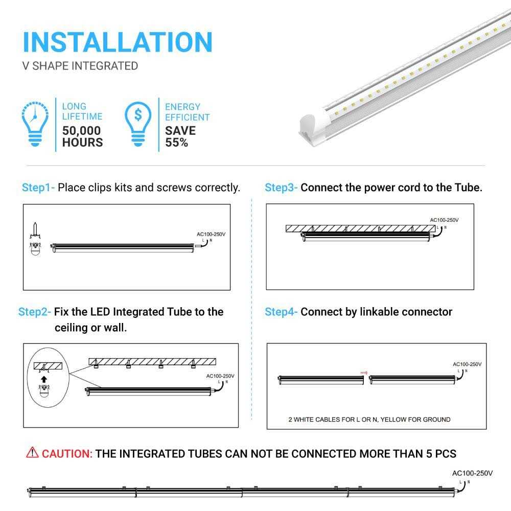 T8 4ft V-Shape LED Integrated Tube