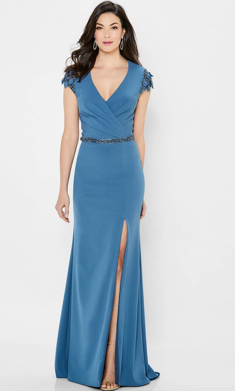 Embellished Surplice Bodice Formal Gown