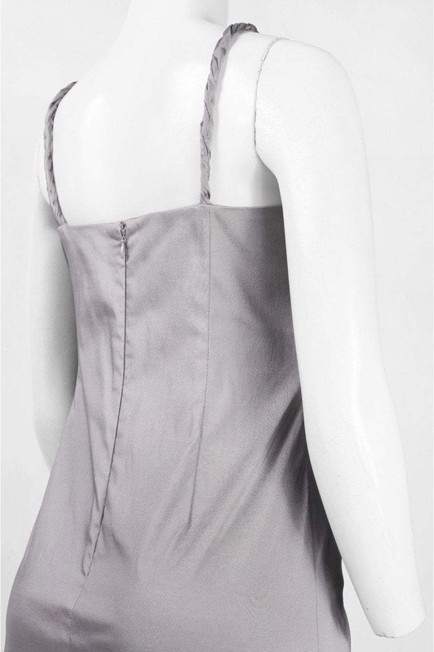 Long Satin Dress with Ruffle Neck Bolero 81848880