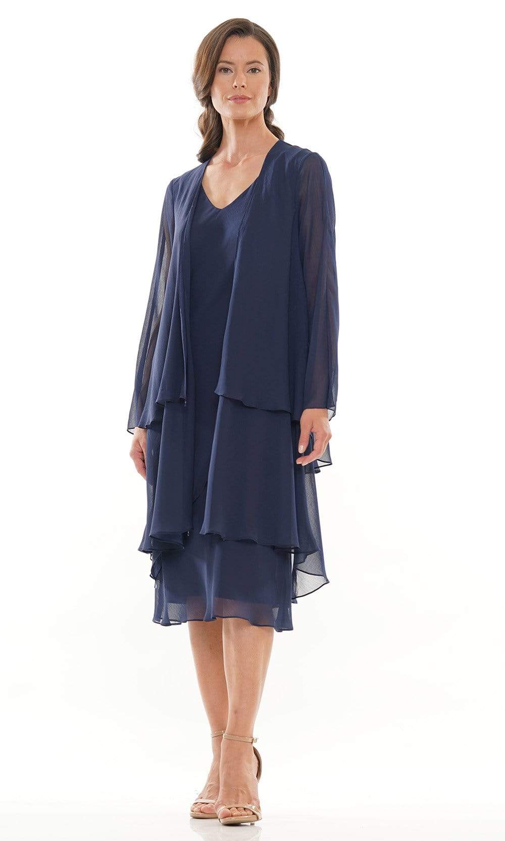 M307 V-Neck Sheath Knee-Length Dress