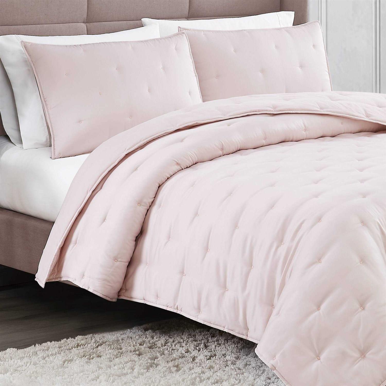 Badgley Mischka Home Tufted Matte Satin Quilt Set