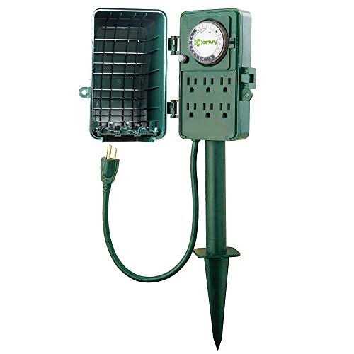 24 Hour Mechanical Outdoor Multi Socket Timer 6 Outlet Garden Power Stake BN-LINK