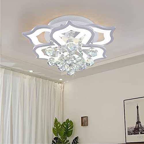 AHAWILL Modern ceiling Light,crystal Flush Mount LED chandelier ceiling Flower Lamp with Remote controlfor Living Room,Bedroom,H