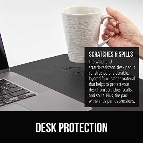 Gorilla Grip Desk Mat, Non Slip and Heat Resistant Mouse Pad Soft PU Leather Pads