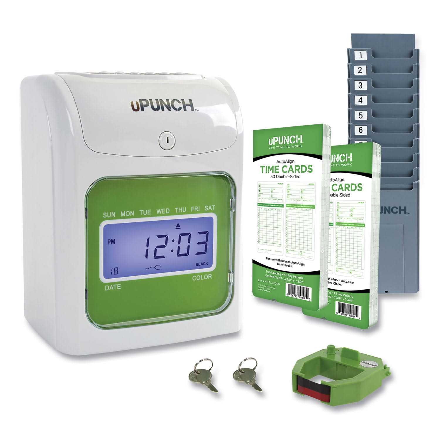 uPunch HN1500 Electronic Non-Calculating Time Clock Bundle