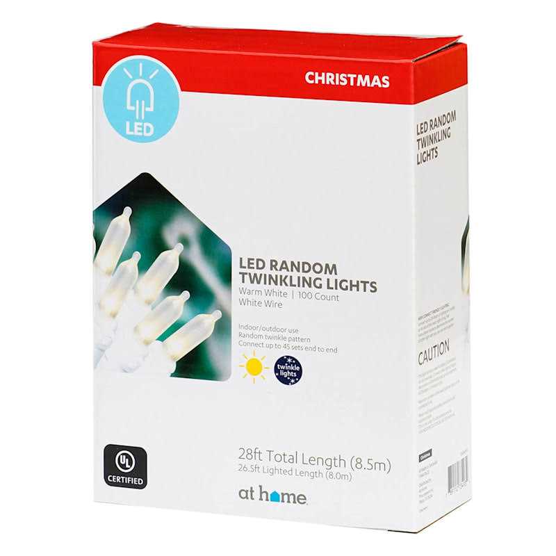 At Home 100-Count Warm White Led Twinkle String Lights