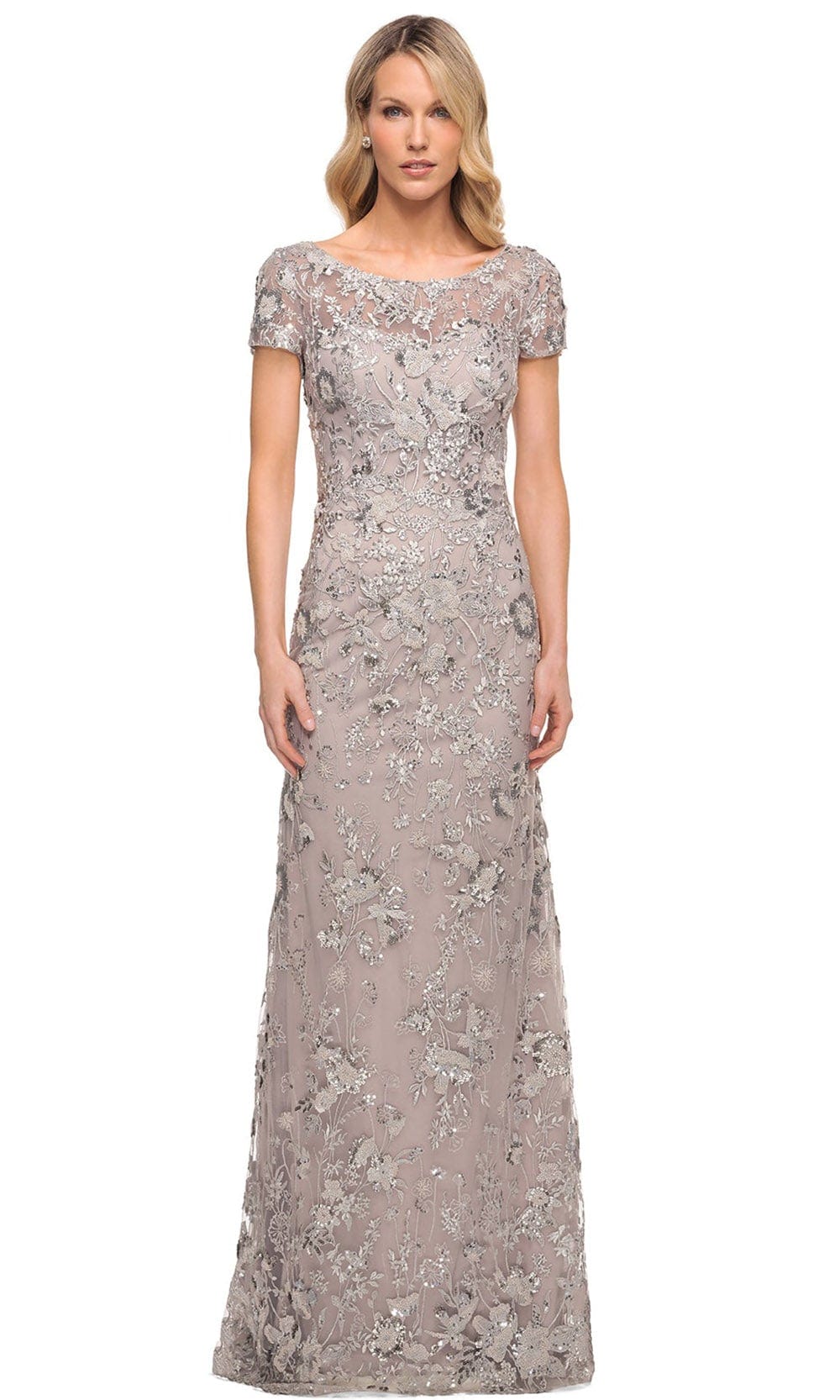 Embroidered Mother of the Groom Sheath Dress