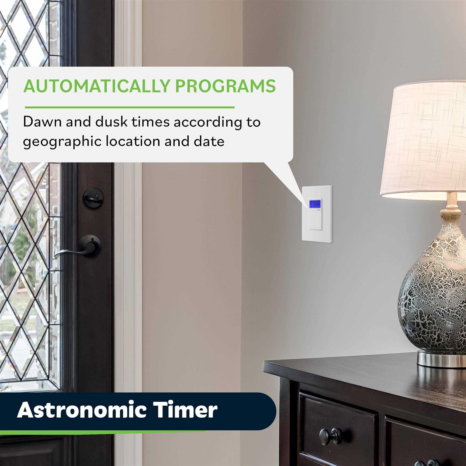 TOPGREENER Digital Astronomic Timer Switch, 7-Day Programmable Sunrise Sunset, Single Pole or 3-Way