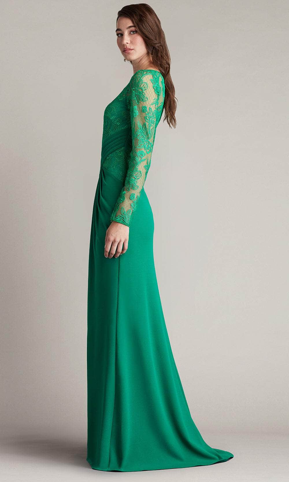 Illusion Bateau Embroidered Formal Gown