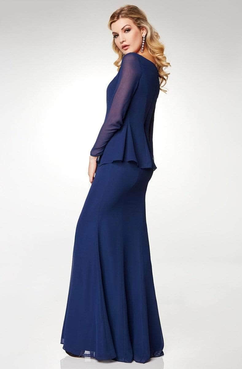 Long Sleeve Chiffon Formal Dress