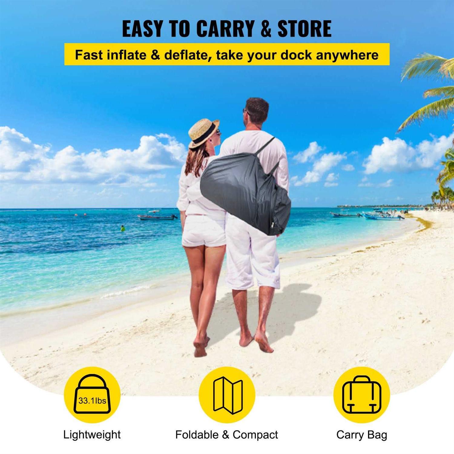 VEVOR Iatable Dock Platform Iatable Floating Dock with Electric Air Pump