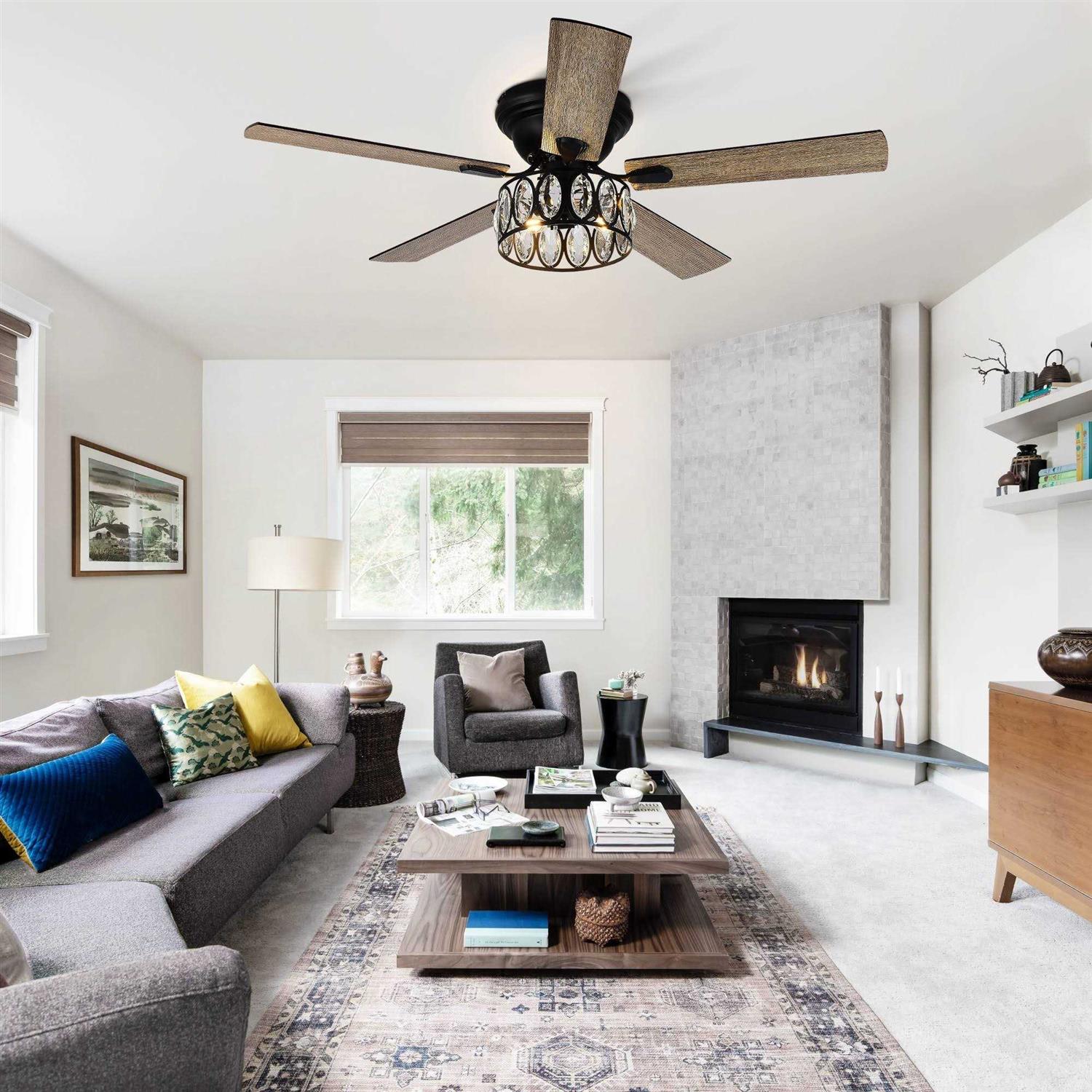 5-Blade Ceiling Fan with Light Kit and Remote