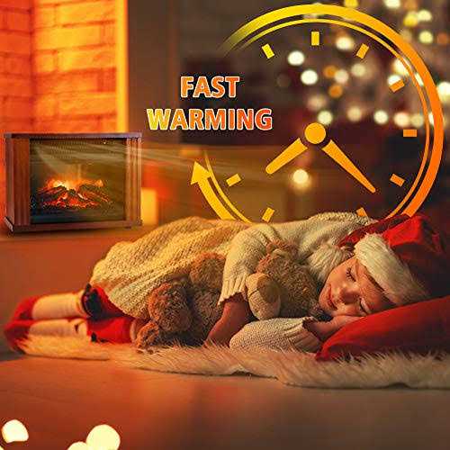 Lifeplus Electric Fireplace Heater Portable Wood Fireplace Stove with 3d Realistic Dancing Flame Effect