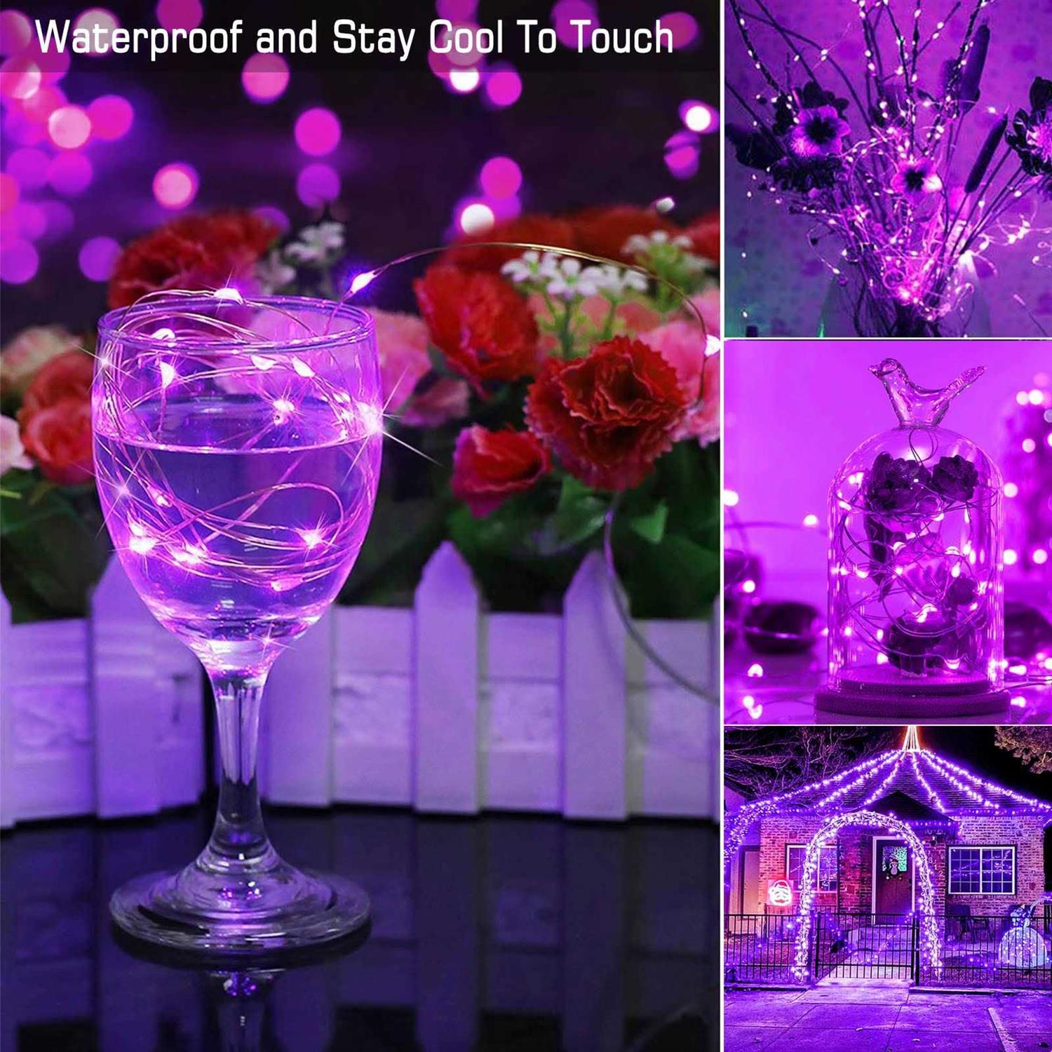 12 Pack Led Fairy Lights Battery Operated String Lights Waterproof Silver Wire Each 7 Feet 20 Led Multi-Colored Led Firefly Starry Moon Lights