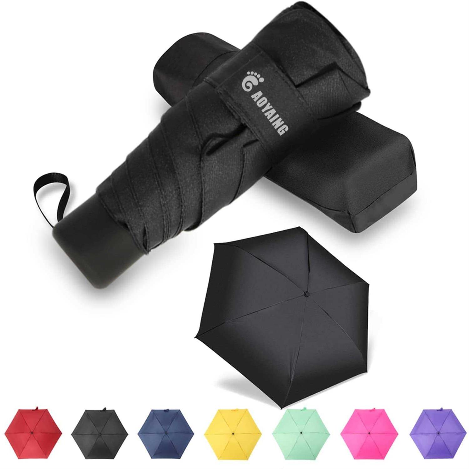 GAOYAING Upgraded Compact Travel Umbrella Sun&Rain Lightweight Small And Compact Suit for Pocket Purple