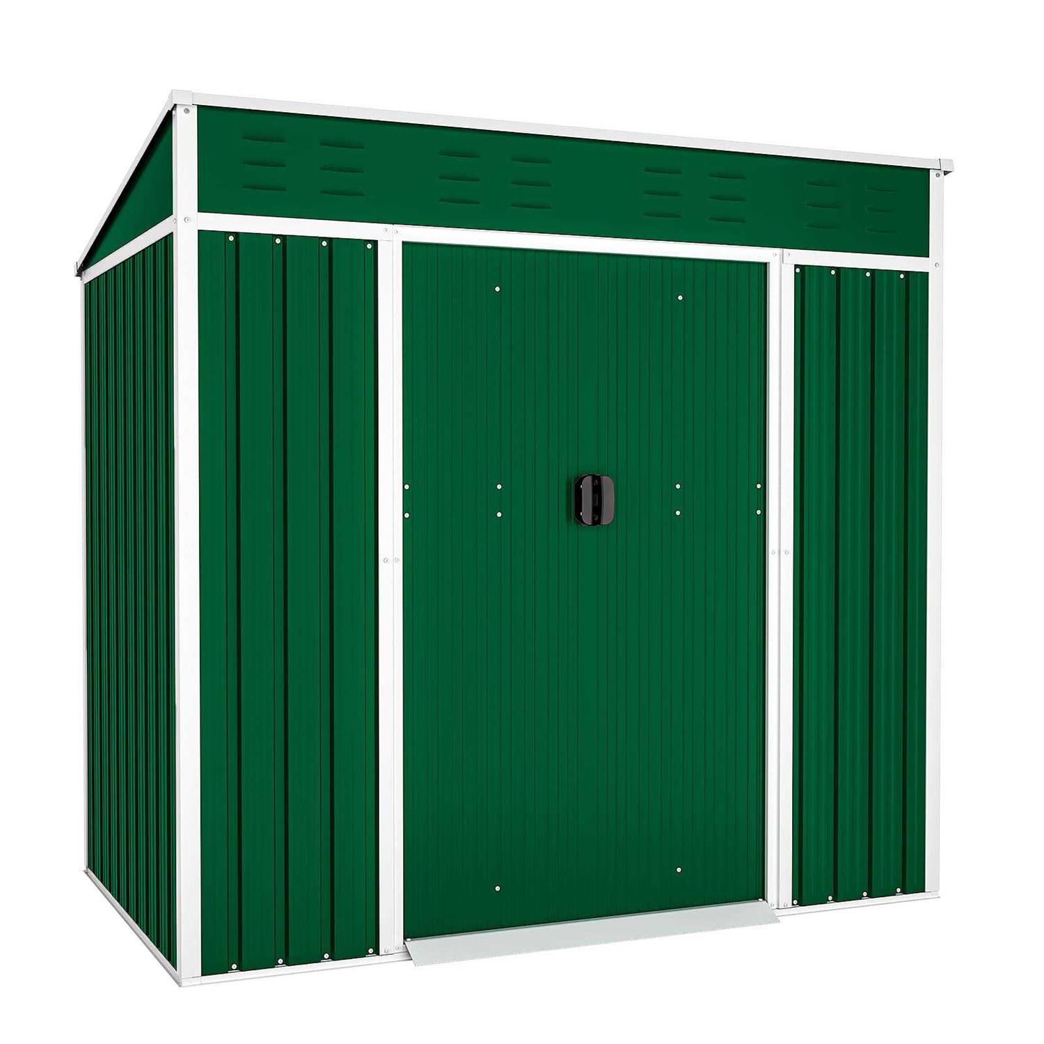 Betterland 4×6 FT Outdoor Storage Shed Metal Garden Shed Tool House with Ventilation & Sliding Door for Garden