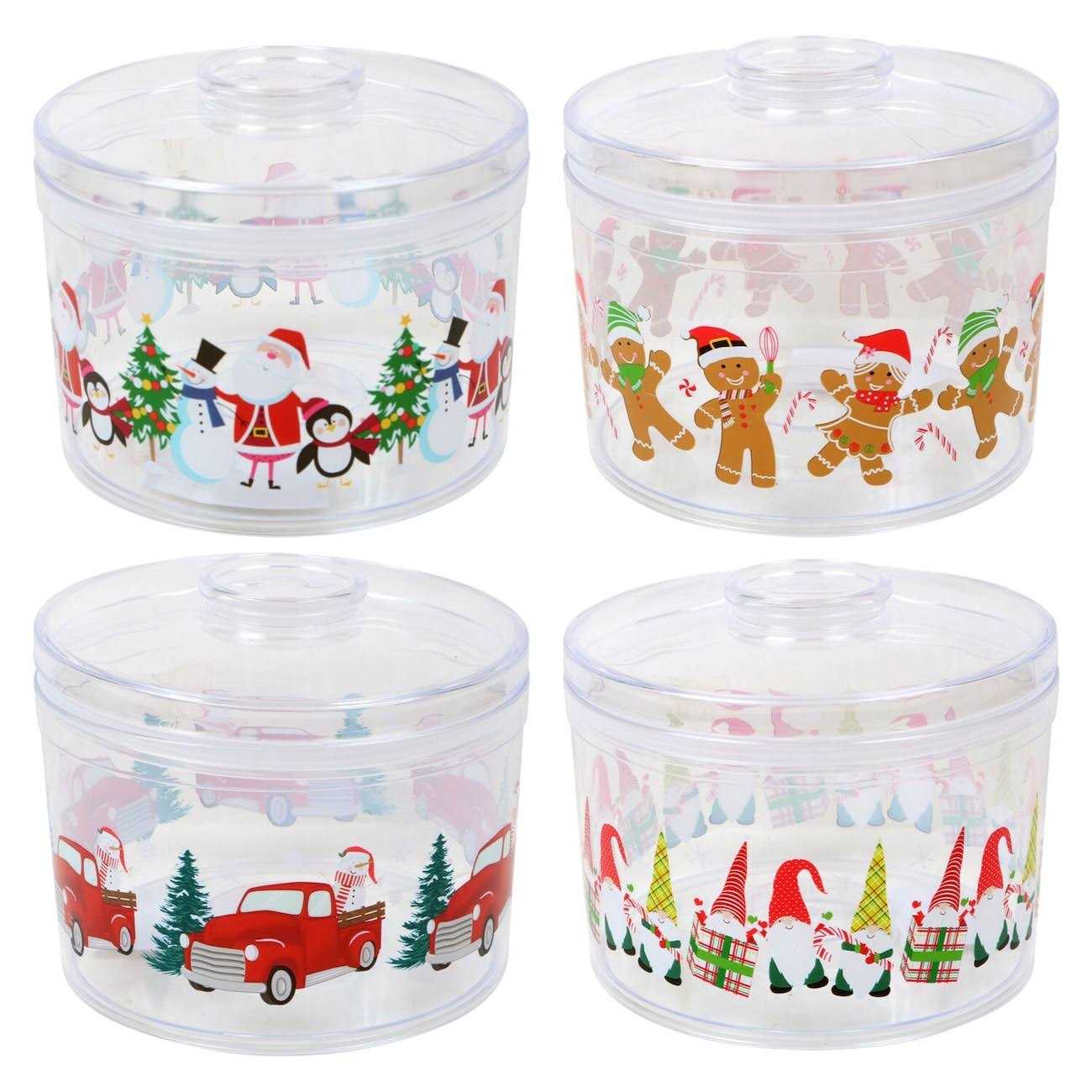 36 Christmas-Themed Plastic Containers With Lids