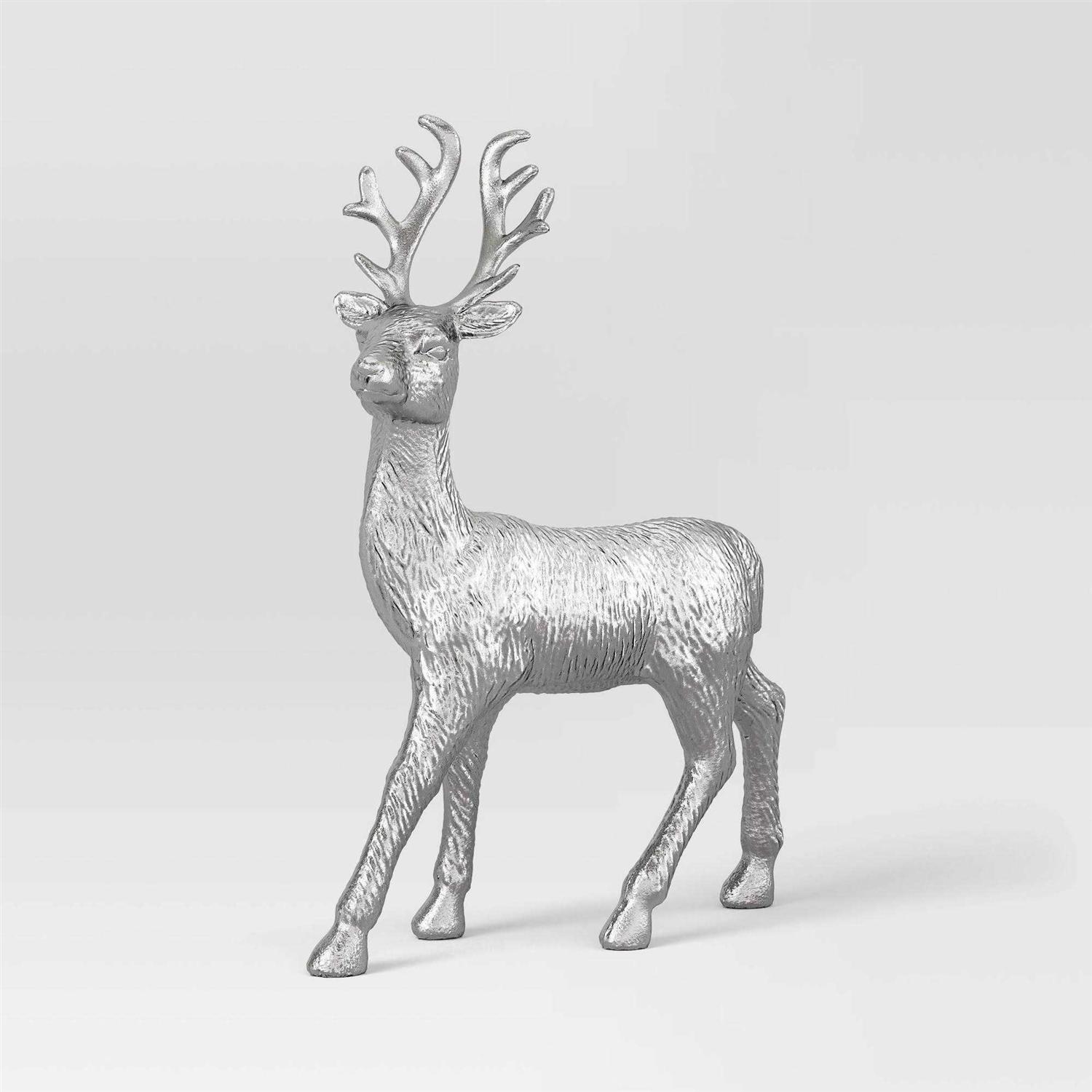 Wondershop 12.5 Metallic Plastic Standing Deer Animal Christmas Figurine