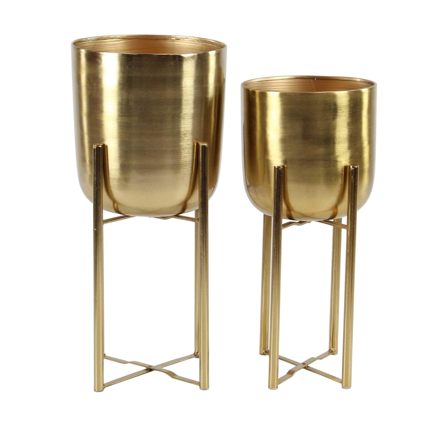 CosmoLiving by Cosmopolitan Gold Metal Glam Planter Set