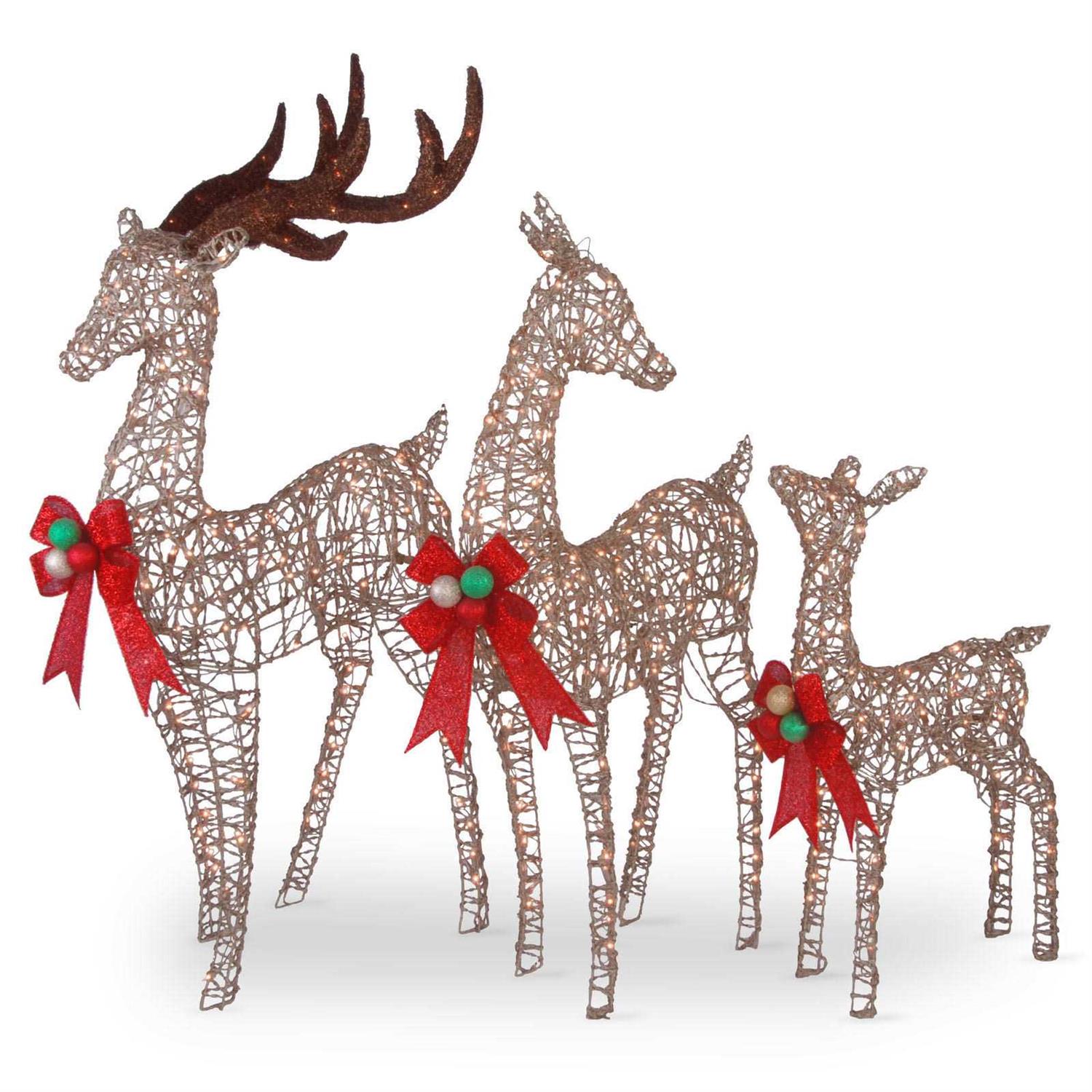 Andover Mills™ Kingswood Fir 3 Piece Deer Family Assortment Lighted Display Set