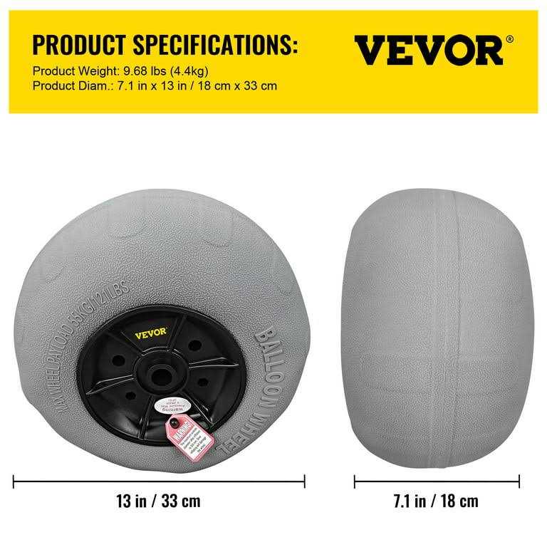 VEVOR Beach Balloon Wheels 13 Replacement Sand Tires TPU Cart Tires for Kayak Dolly Canoe Cart and Buggy w/Free Air