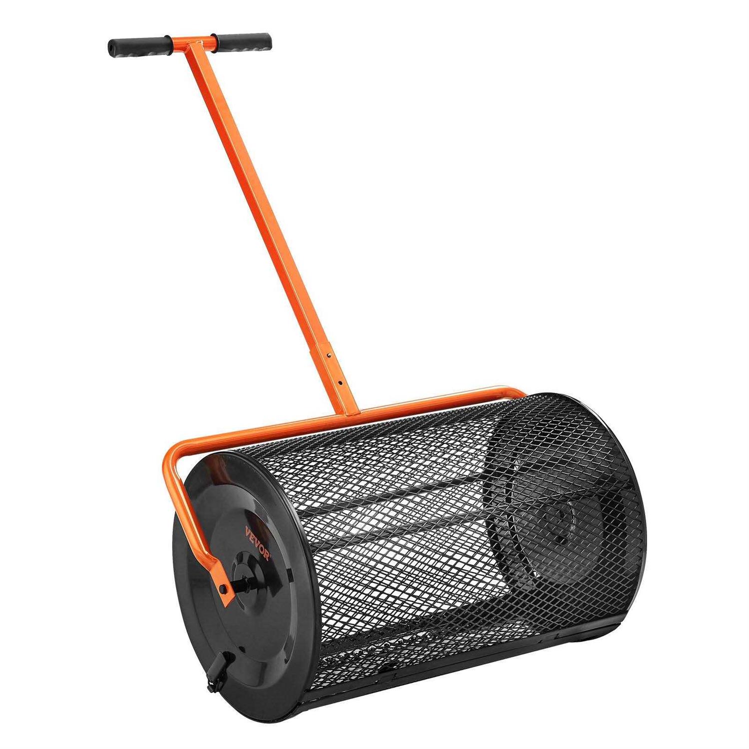 VEVOR 24 in. Compost Spreader Adjustable Heights Peat Moss Spreader Rust-Proof and Corrosion-Proof for Lawn Garden Care