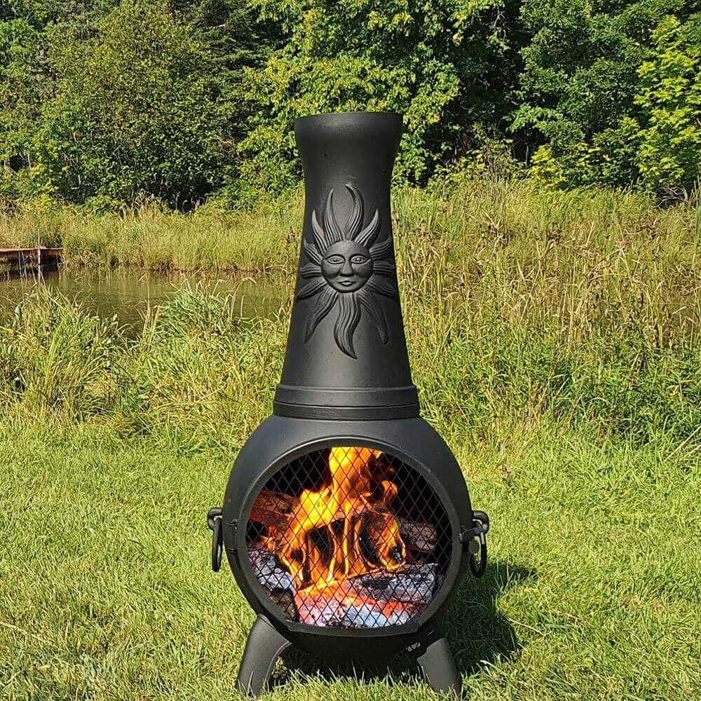 Sun Fire Outdoor Chiminea Fireplace by The Blue Rooster