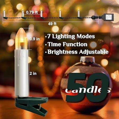 50 Pcs Christmas Flameless Candles Lights 2023 New Candle Lights with 3 Color & 10-Mode Remote Control