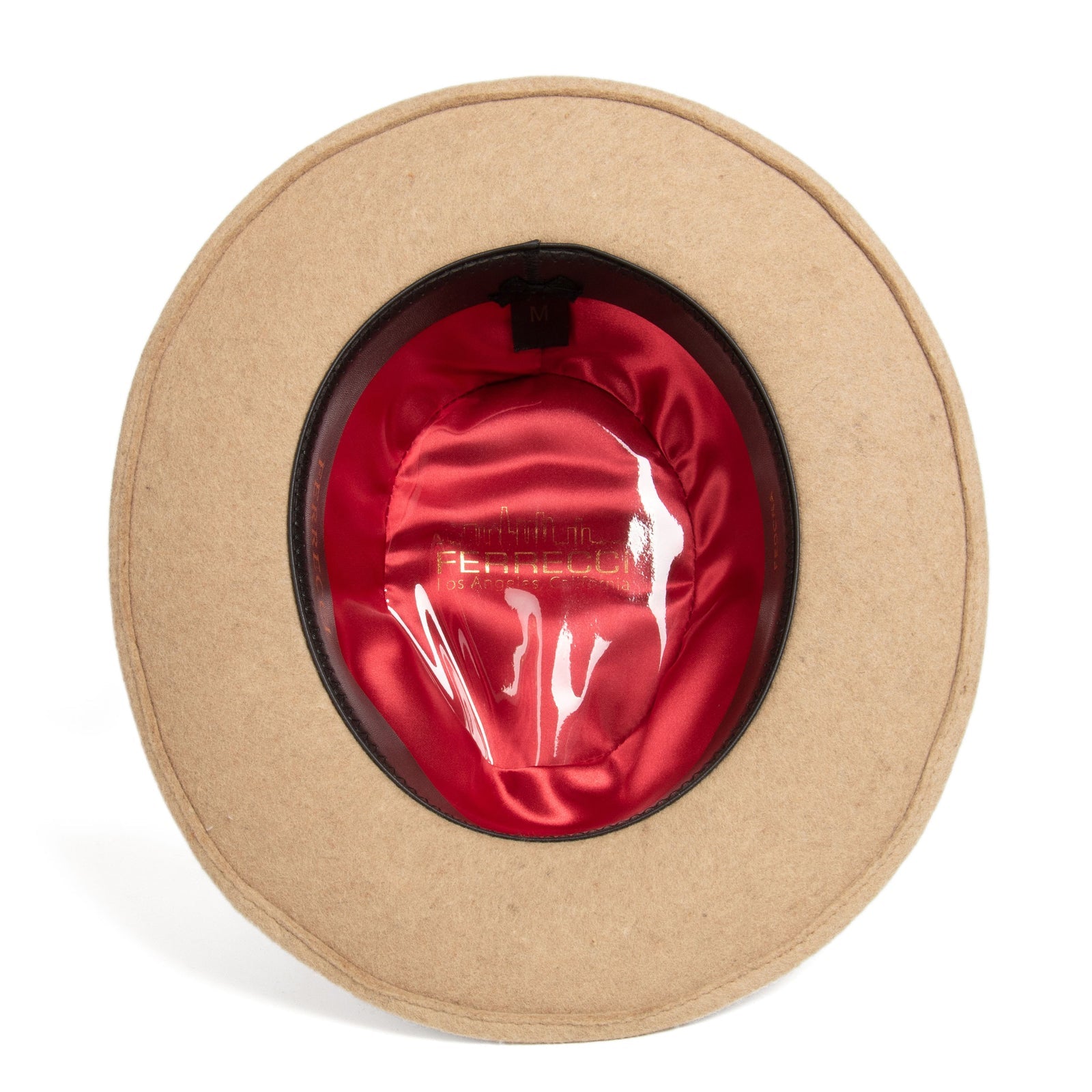 Mens Classic Wool Fedora Dress Hat in Beige Melange
