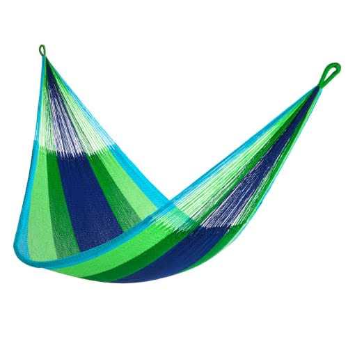 Classic Double Hammock, Handwoven, Shareable, Weathersafe Hammocks, Yellow Leaf Hammocks – “Sedona” Hammock, Red & Orange, Fits 1-2 People (400 lbs)