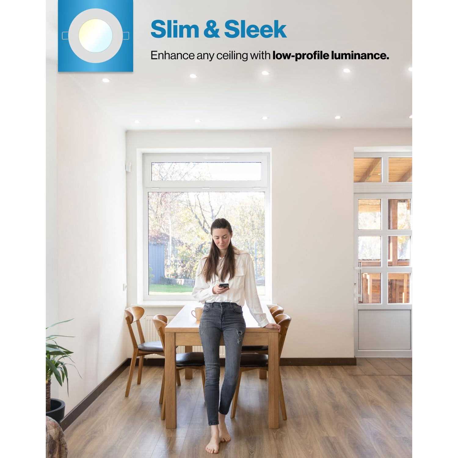 Sunco Lighting 12 Pack 6 Inch Slim LED Downlight with Junction Box